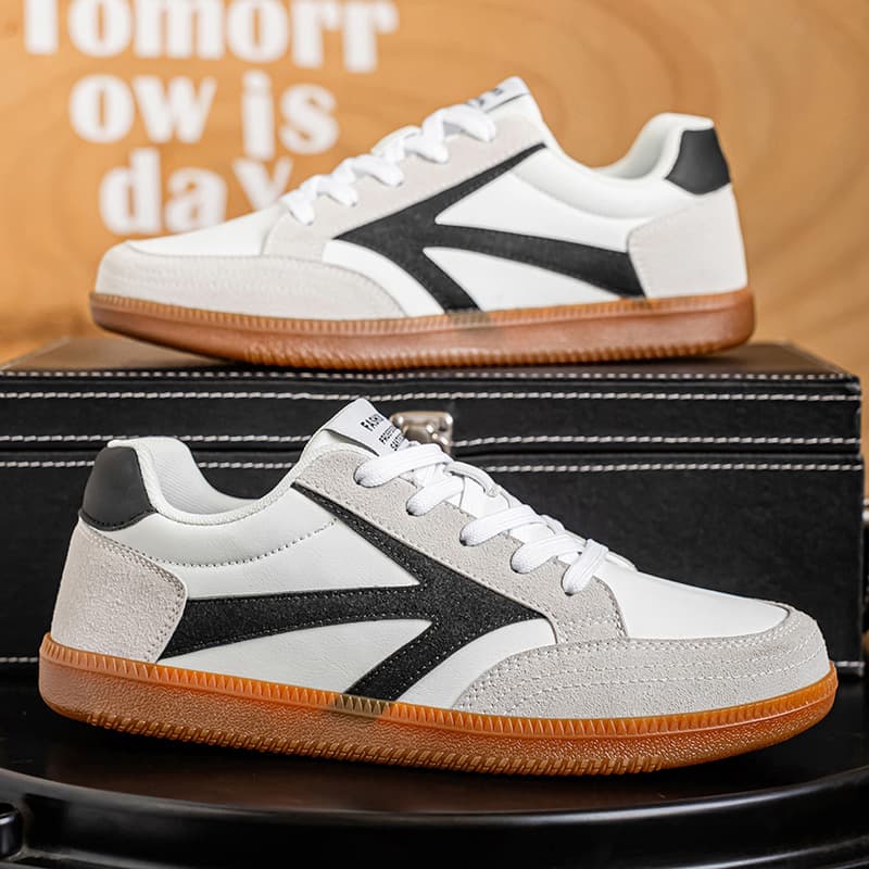 Men's Retro Trainer Shoes, Trendy Versatile Wide Toe Shoes, Soft Wear-Resistant Crepe Sole Casual Sports Skate Shoes