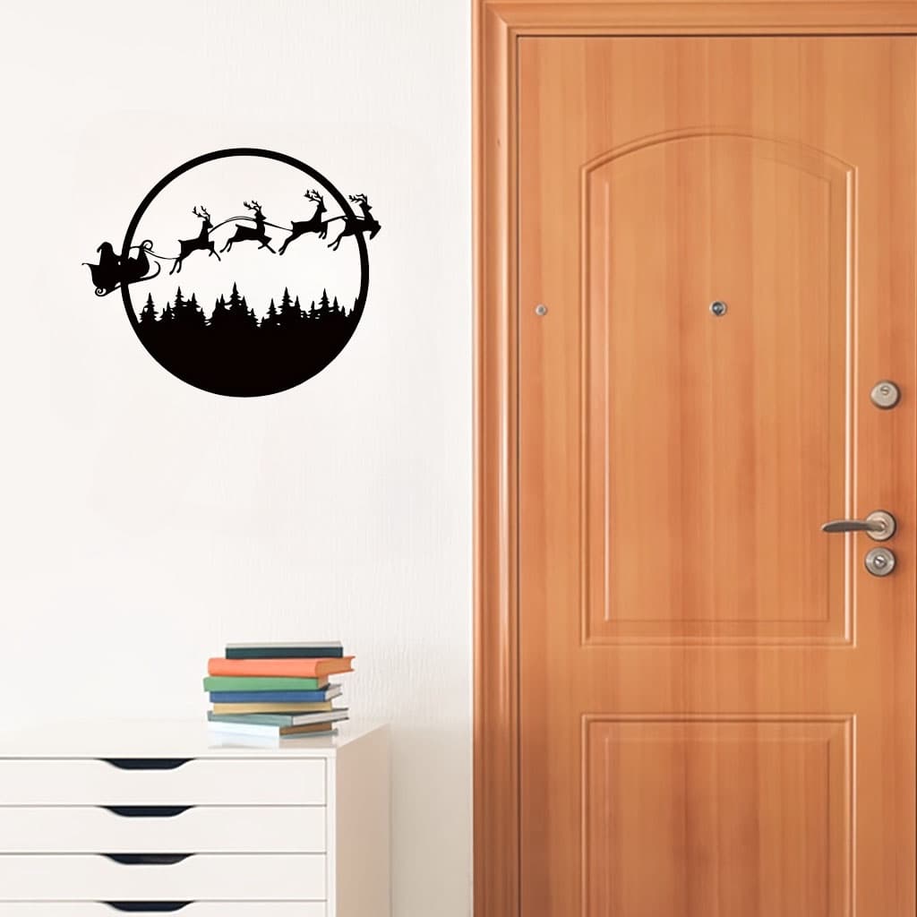 Spooky Halloween & Merry Christmas Double Sided 24 Inch Metal Wall Sign