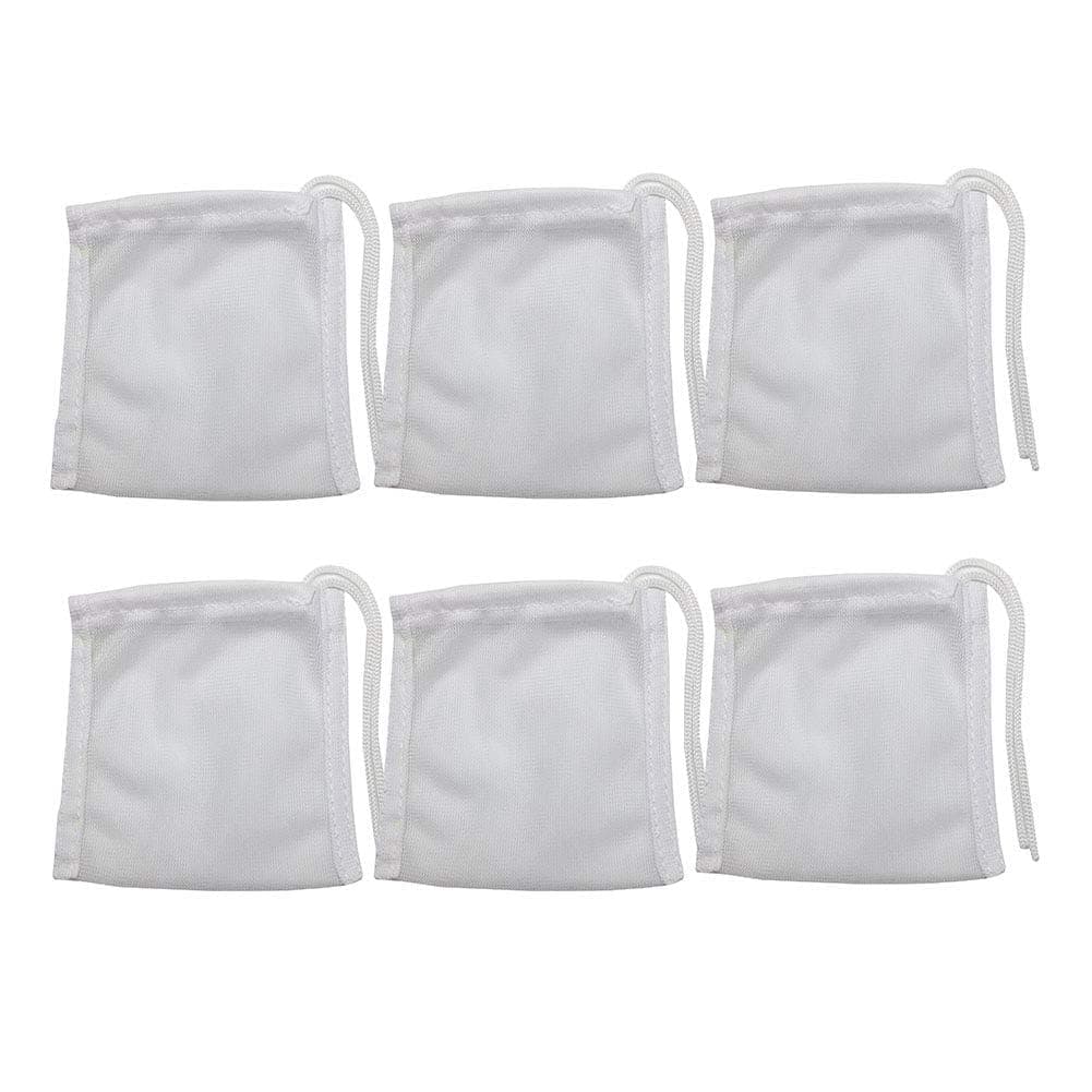 Fish Tank Small Sized Filter Bags, 6 Pack High Flow Bags 3 By 4 Inches Aquarium Filter Media Mesh Bags With Nylon Drawstrings,White