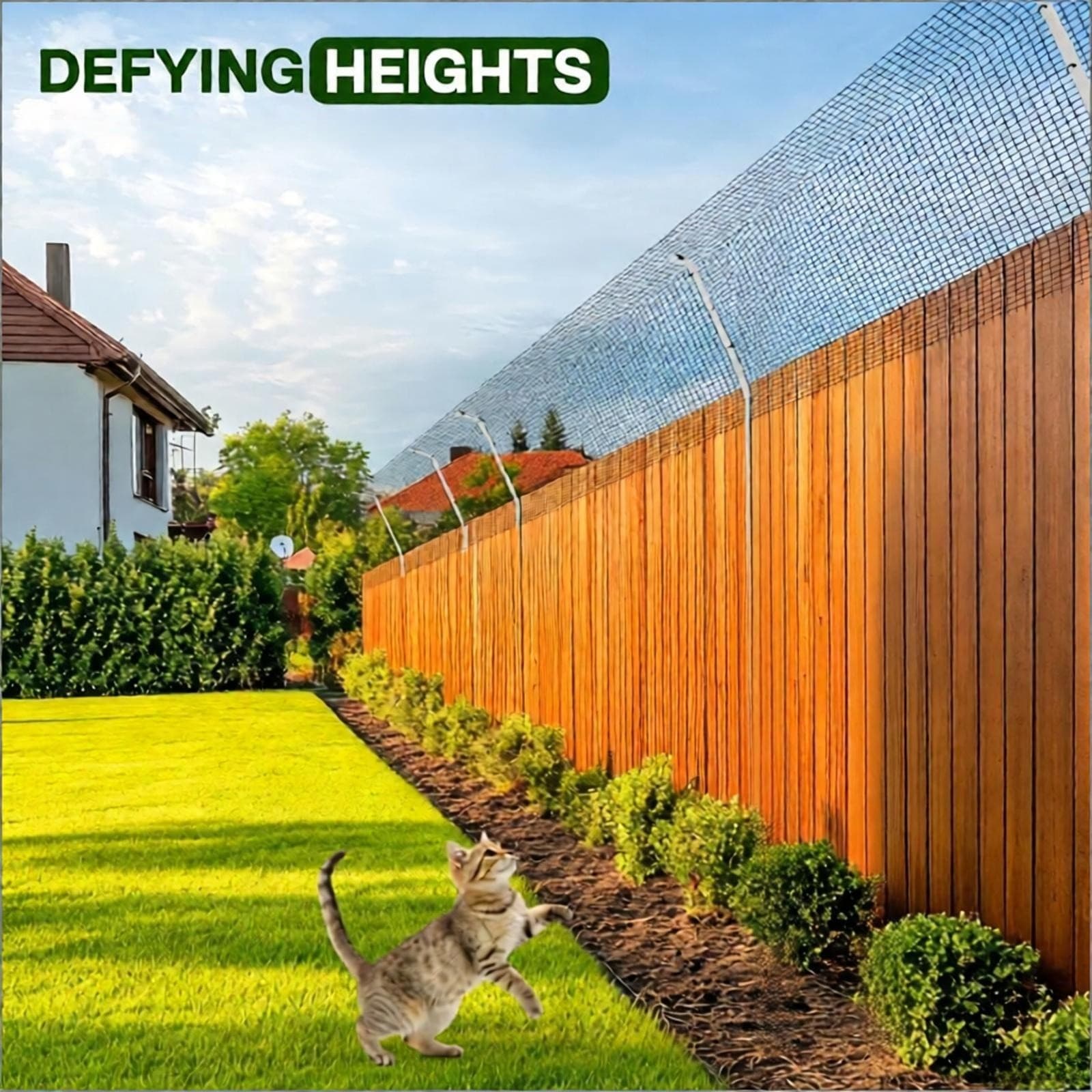 10M Cat Proofing Net Garden Fencing Security Steel Brackets And Mesh With Screws