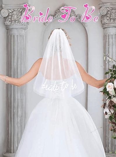 Bride To Be Embroidered Veil Bachelorette Party BachParty Accessory Bride To Be Headband White Bridal Veil Headpiece For Bridal Shower Engagement Party Wedding Bridesmaid Gift Clearance