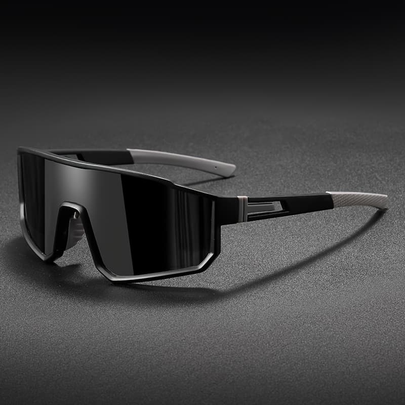 Wraparound Shield Sports Sunglasses Uv400 Protective Purple Mirrored Lens Eyewear Lightweight Hollow Temple With Non Slip Tips Suitable For Cycling,fishing,running And Various Outdoor Sports Activitie