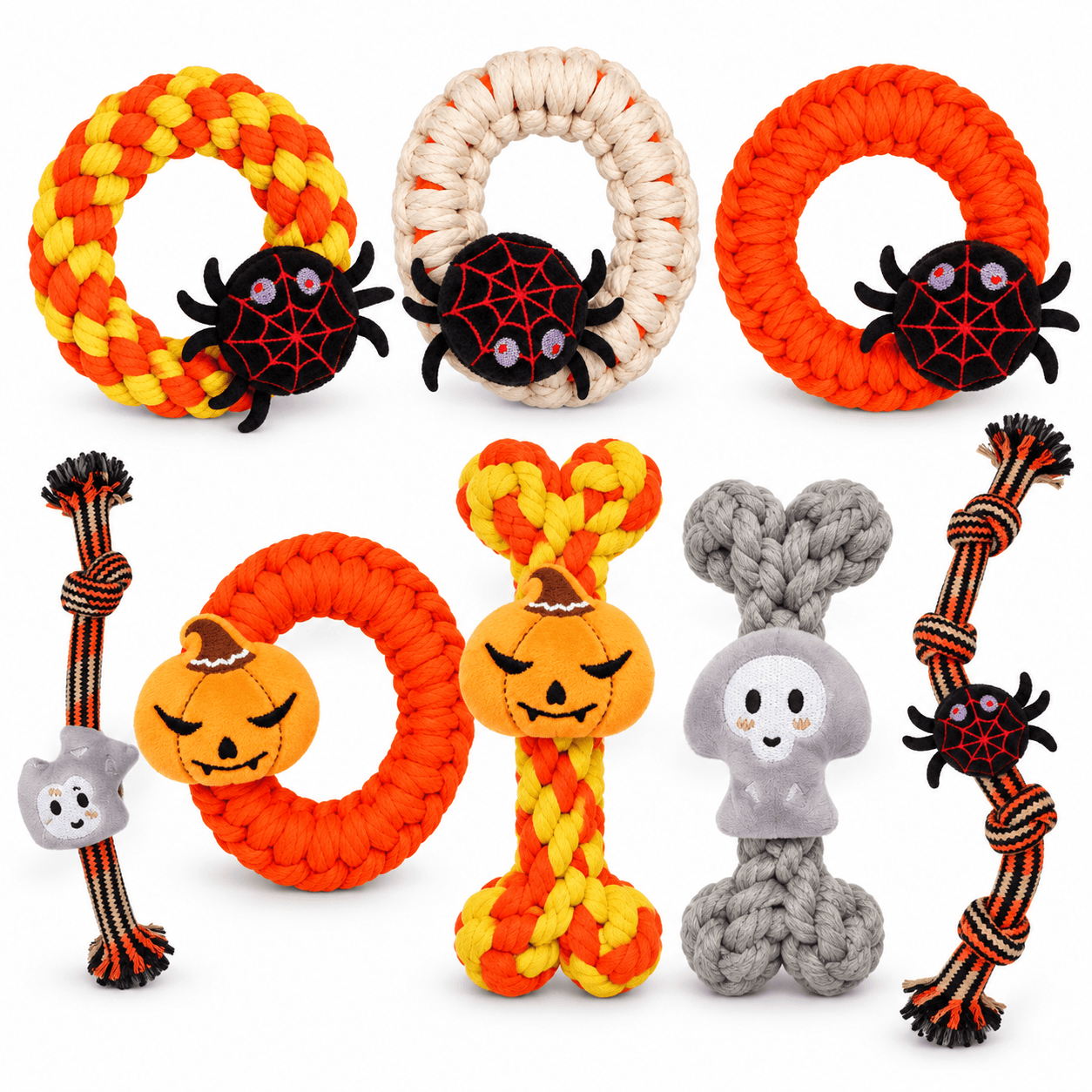 Halloween Tug Of War Dog Toy With Rope , Spider  Plush Toy For Small Medium Large Breed Dogs To Keep Them Busy, Multi-Dog Tug Play, Funny Holiday Gift