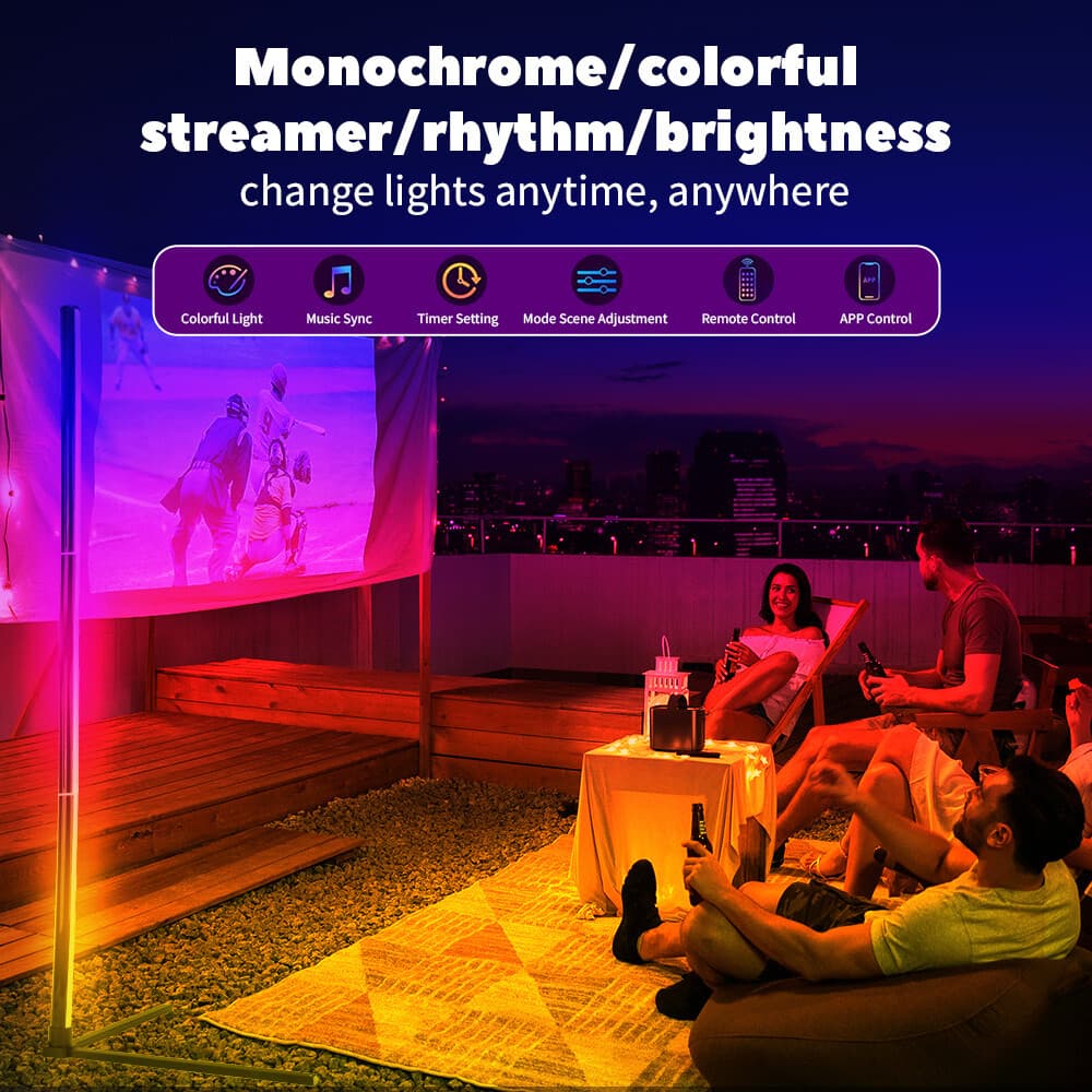 10W LED Floor Lamp RGB Corner Light Standing Mood Remote Colour ModernMinimalist