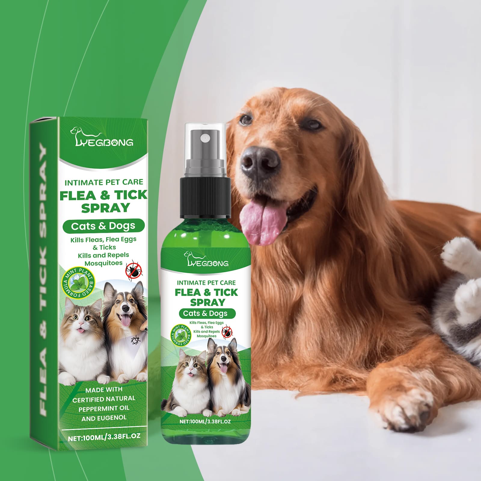 Dog, Cat, Hair, Skin, Insect Repellent, Daily Mild Cleaning Care Agent, Pet Insect Repellent Spray, 1 00ml, 1 Box