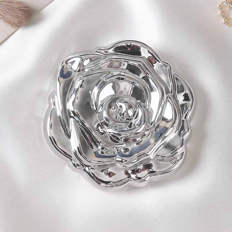 Rose Shape Compact Mirror, Portable Foldable Makeup Mirror, Mini Pocket Cosmetic Mirror For Girls Gift, Random Color Available