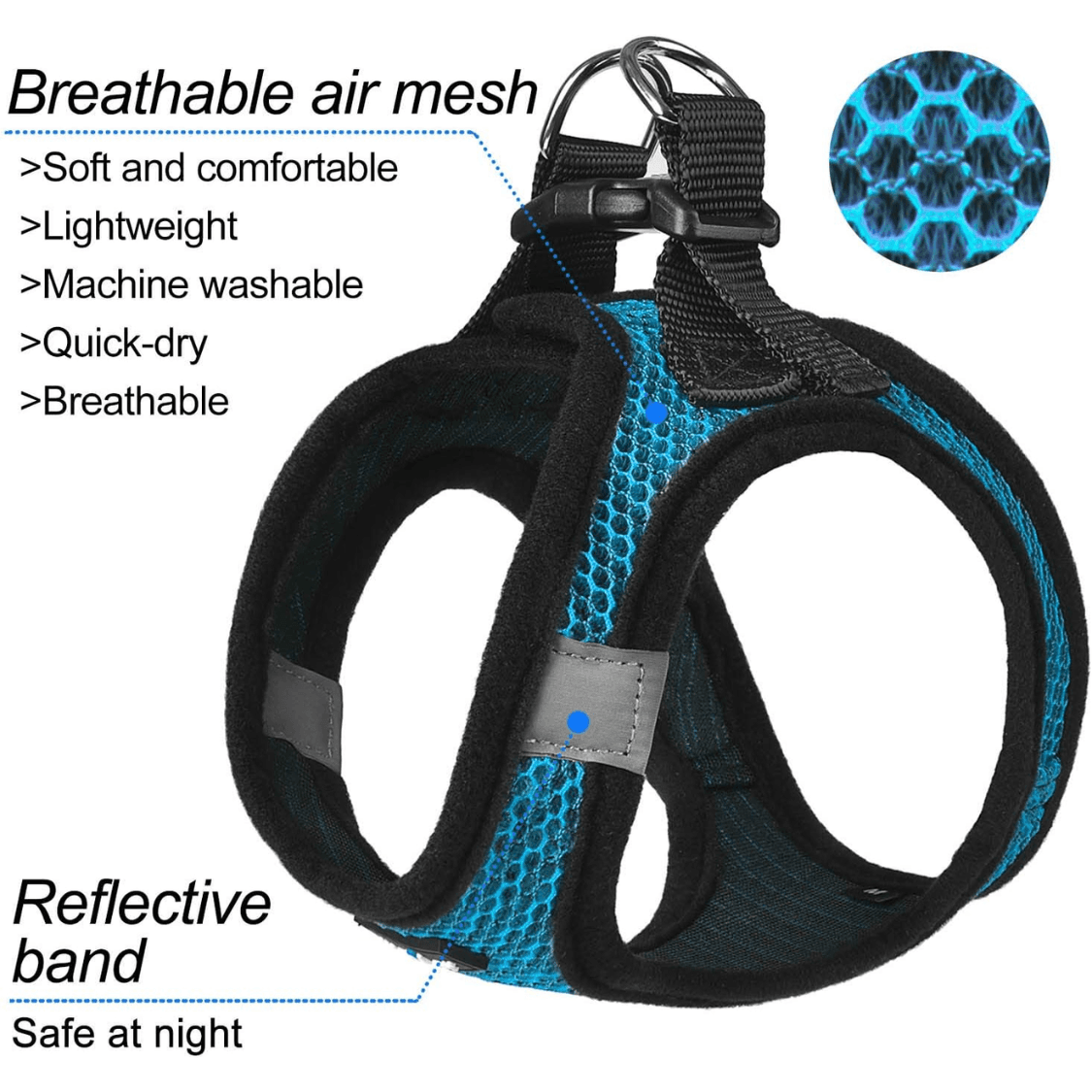 Breathable Puppy Cat Dog Vest Harnesses For Small Medium Dogs
