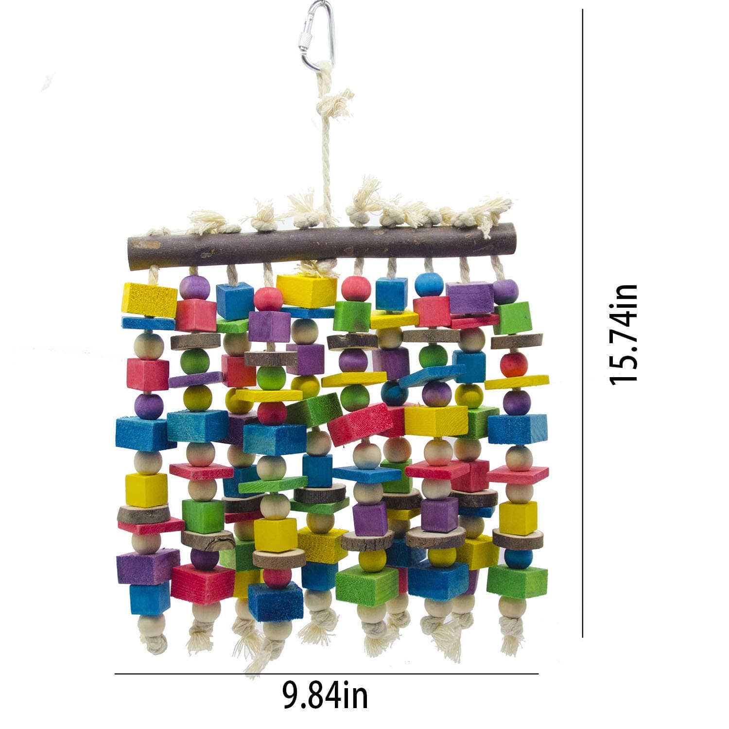 Large Bird Parrot Chewing Toy - Multicolored Natural Wooden Blocks Bird Parrot Tearing Toys Suggested For Large Macaws Cokatoos,African Grey And A Variety Of Amazon Parrots