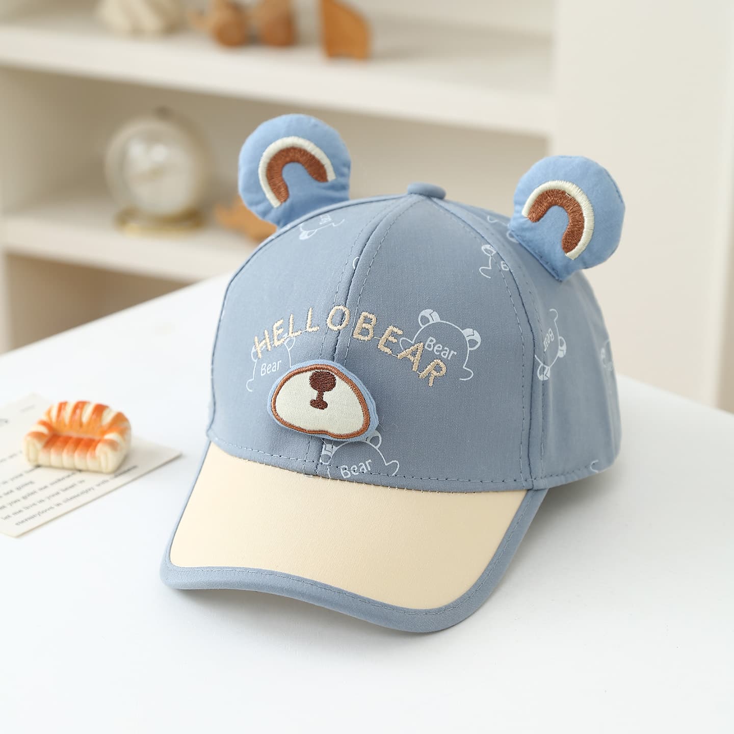Spring And Summer Children's Baseball Caps With Cute Sun Protection Prints Featuring Adorable Bear Noses. Perfect For Daily Wear.