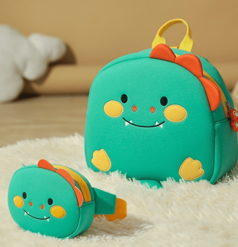 Backpack Big Class Girls Boys Animal Backpack Children's Travel Backpack Night Reflective Safety Medium Class -Travel Combination- Dinosaur Large And Crossbody Bag