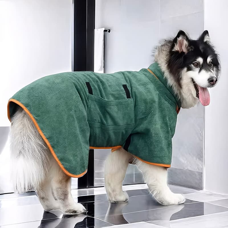 Dog Bathrobe Quick Drying Pet Towel Robe, Super Absorbent Microfiber Drying Coat For Dogs, Adjustable Full Body Wrap For Bathing Swimming Walking, All Season