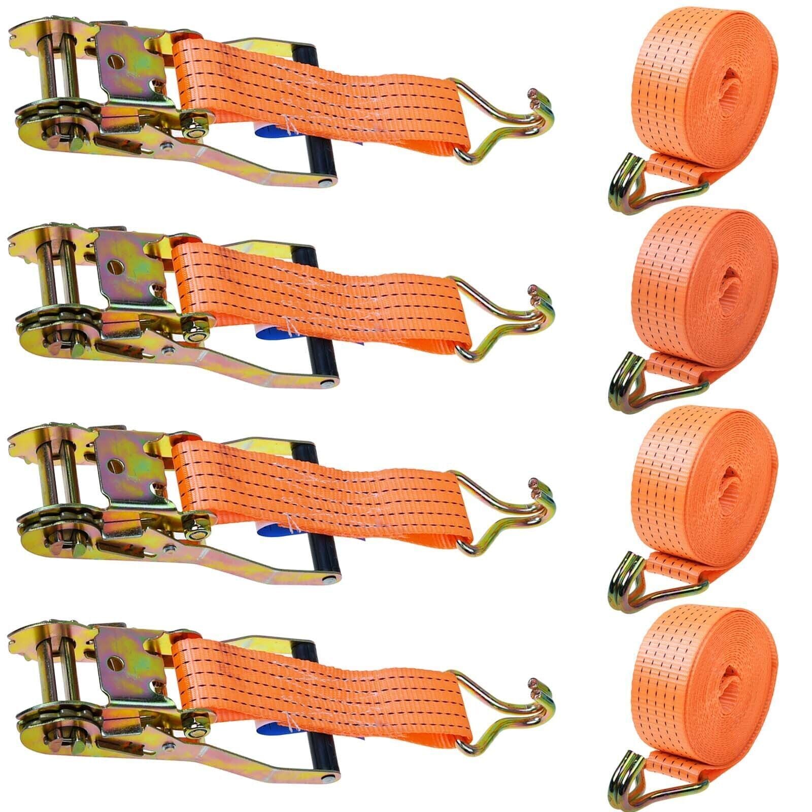 4X Heavy Duty Ratchet Ties Down Straps 50mm-6 Meter Lashing Cargo Luggage 3000KG