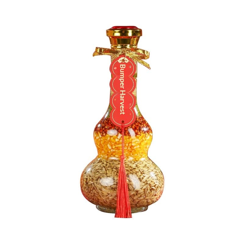 Joyful Housewarming Set With Abundant Grains, Decoration And Ornaments For The New Home, Decoration For The New Home, Opening Ceremony For The New Home, Clean House, Small Size, Golden Cover, Gourd