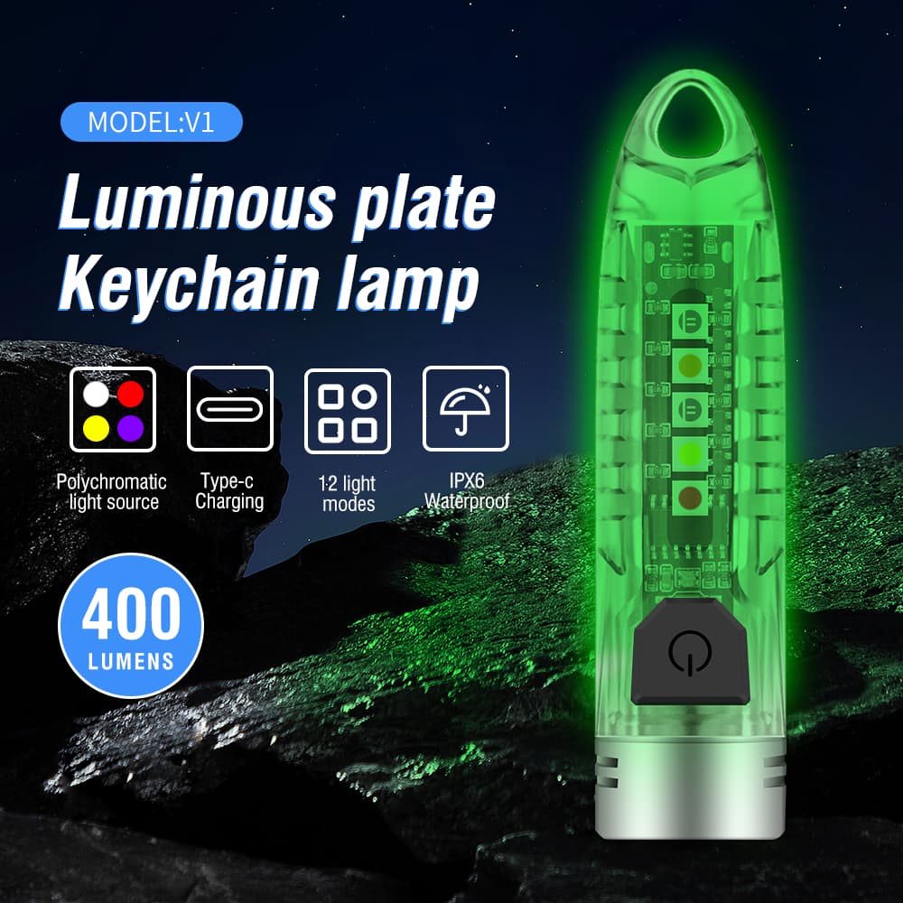 USB Mini LED Flashlight Torch Side Light Pocket USB Rechargeable Keychain Torch