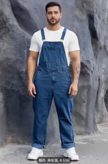 Plus Size Mens Denim Overalls Big And Tall Dark Indigo Loose Fit Bib Overalls US Ready StockPlus Size Mens Denim Overalls Big And Tall Dark Indigo Loose Fit Bib Overalls US Ready Stock