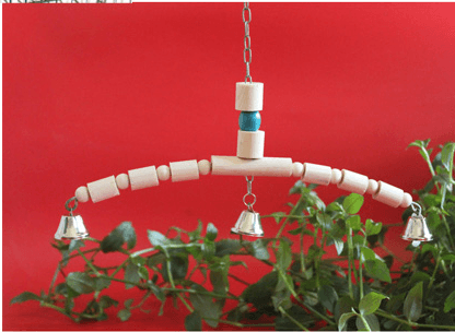 Tiger Skin Peony Xuan Little Sun Monk Gnaws And Relieves Boredom Swing Ladder Springboard Cage Toy Bell Wood Color