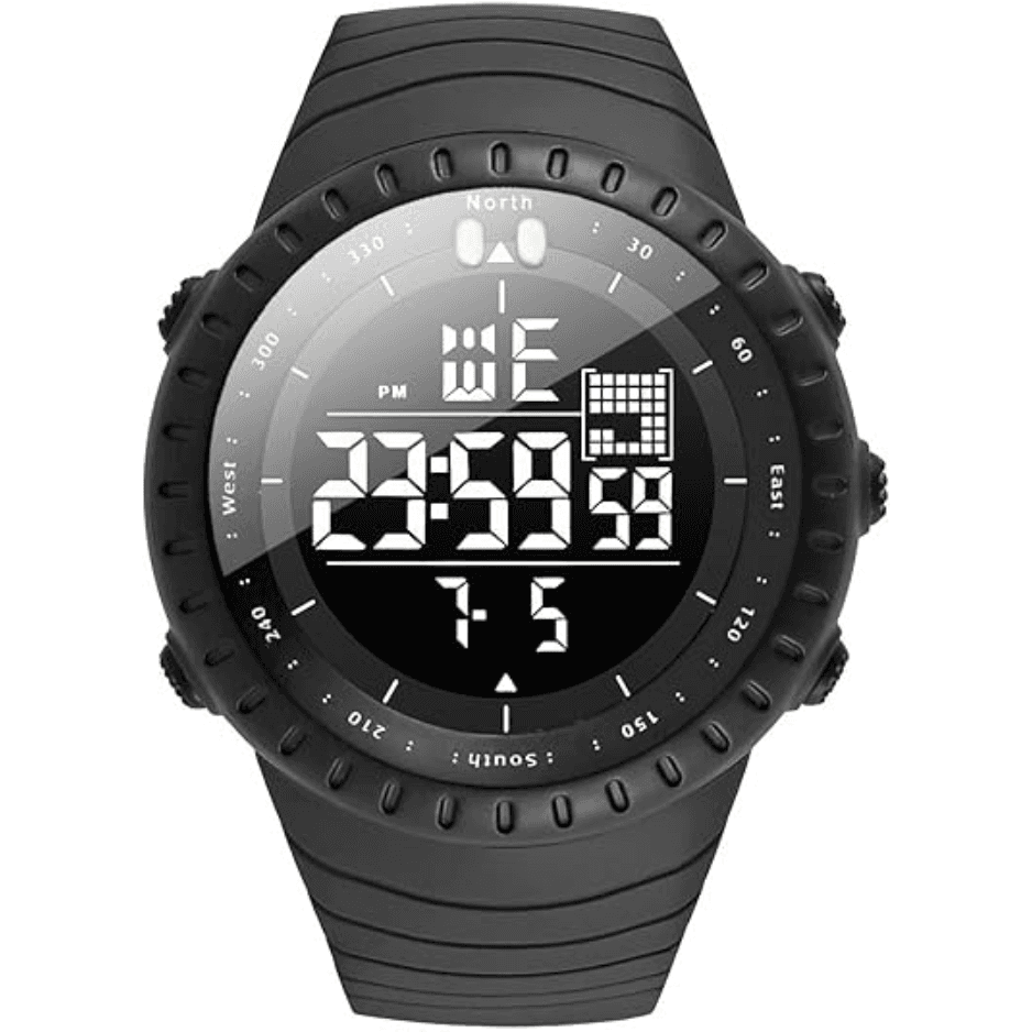 Men's Military Digital Sports Watch, Waterproof LED Watch With Alarm & Stopwatch