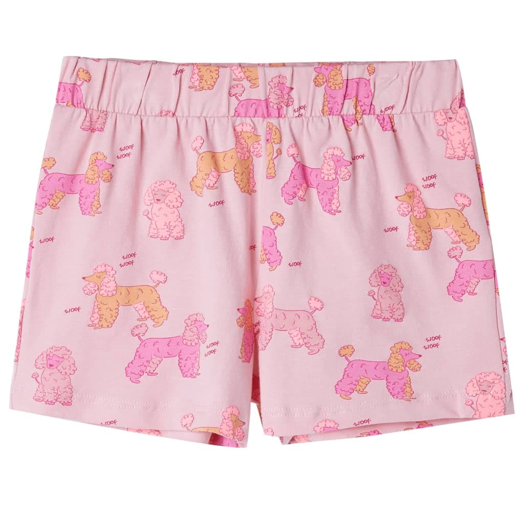 Children's pajamas with short sleeves, light pink, size 116.