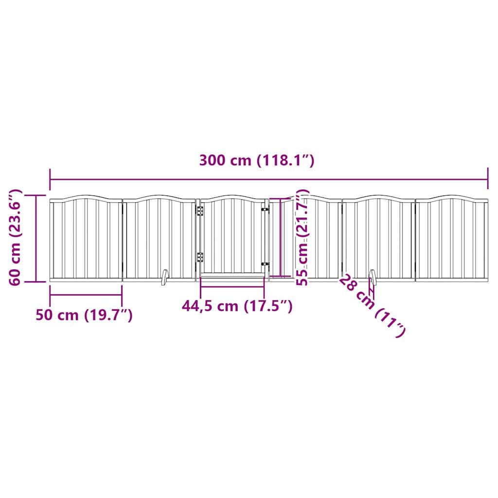 6-piece dog gate with door, foldable, 300 cm