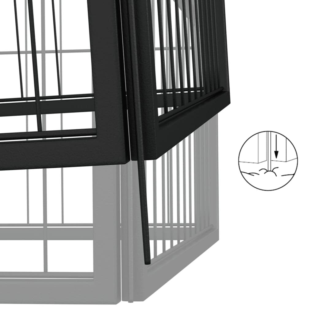 4-piece dog playpen, powder-coated