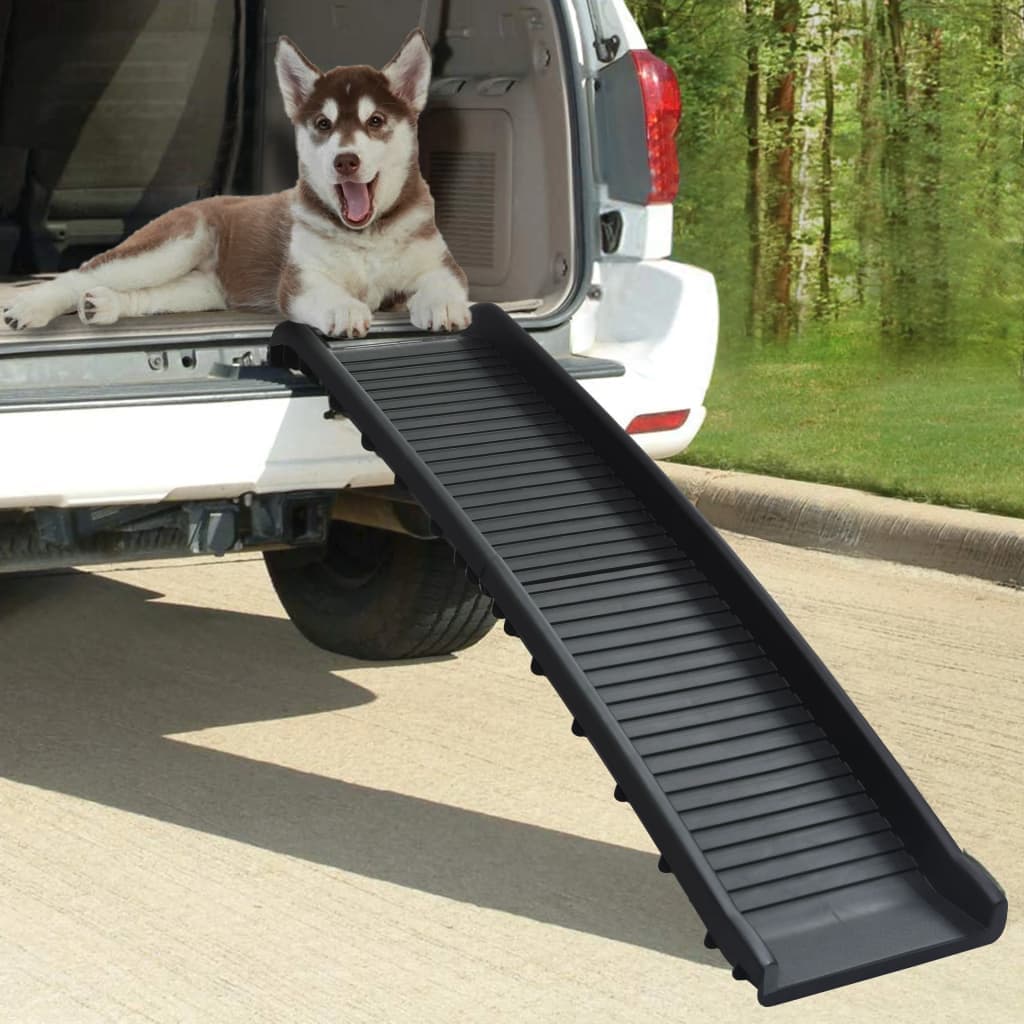   Foldable Dog Ramp, Black, 155.5x40x15.5 cm