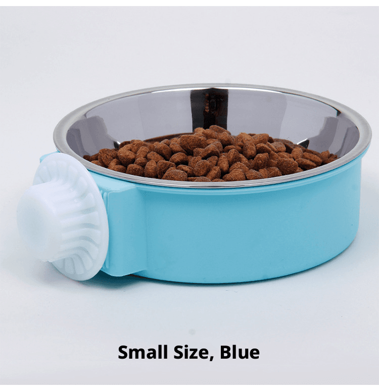 Pet hanging cage steel bowl-blue-14 * 14 *5cm-1 piece