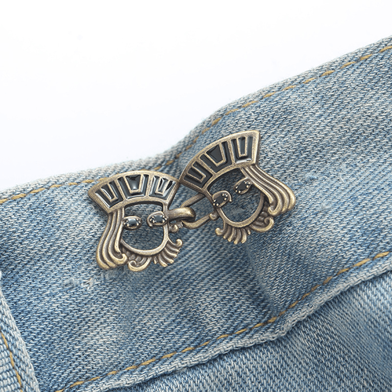 Poker Face and Waist Buckles-Copper-Alloy-1 pair
