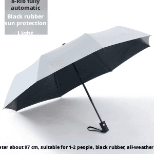 UV automatic sunshade-8 bones-light rice white-polyester fiber + alloy frame-1