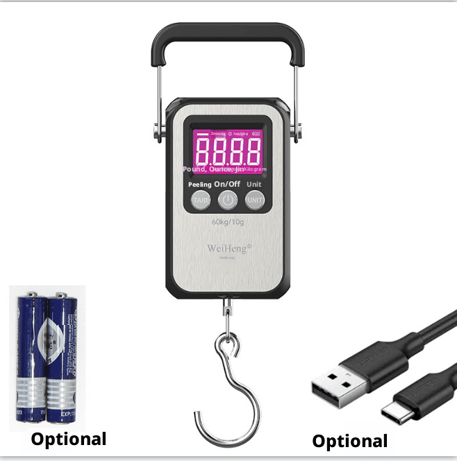 Portable electronic scale-rechargeable model-Weighable 60kg-304 stainless steel surface-1 piece