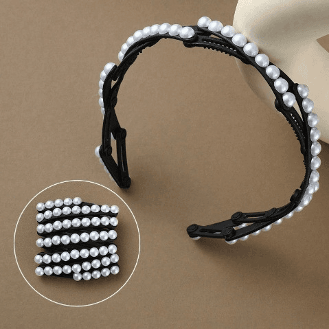 Pearl folding headband-black-resin-1 piece