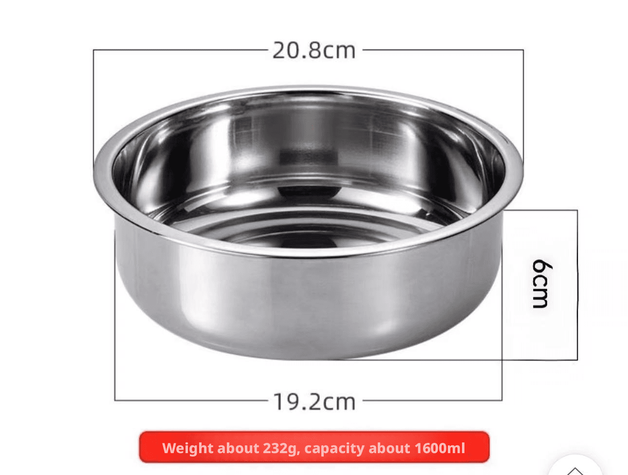 Round cake plate-304 stainless steel-20.8 * 19.2 *6cm-1 piece