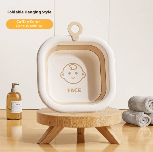 Square folding basin-Morandi-Face wash-Coffee color-PP+TPE-1 piece