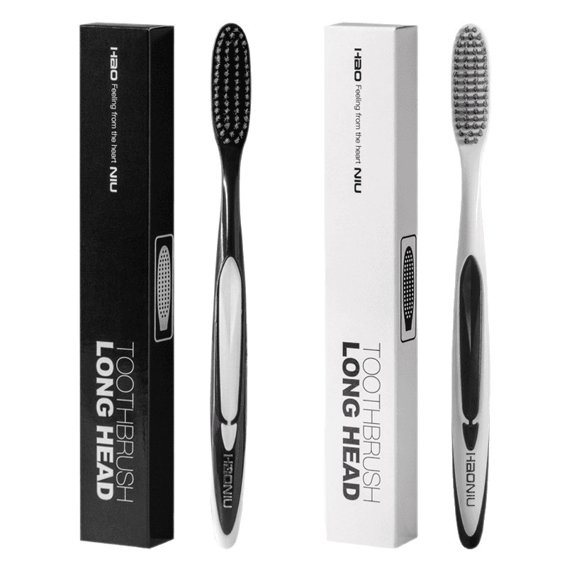 Long-headed soft bristle toothbrush-white-pp-1 piece