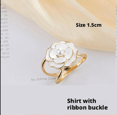 Scarf Buckle-White Lotus Small