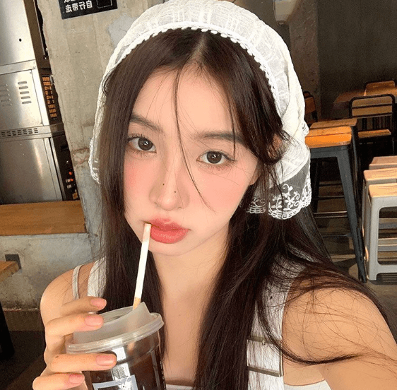 Lace headscarf-white-1