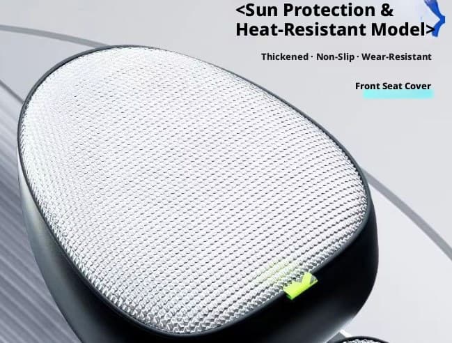 Electric bicycle cushion-silver checkered-round head front seat cover-1 piece