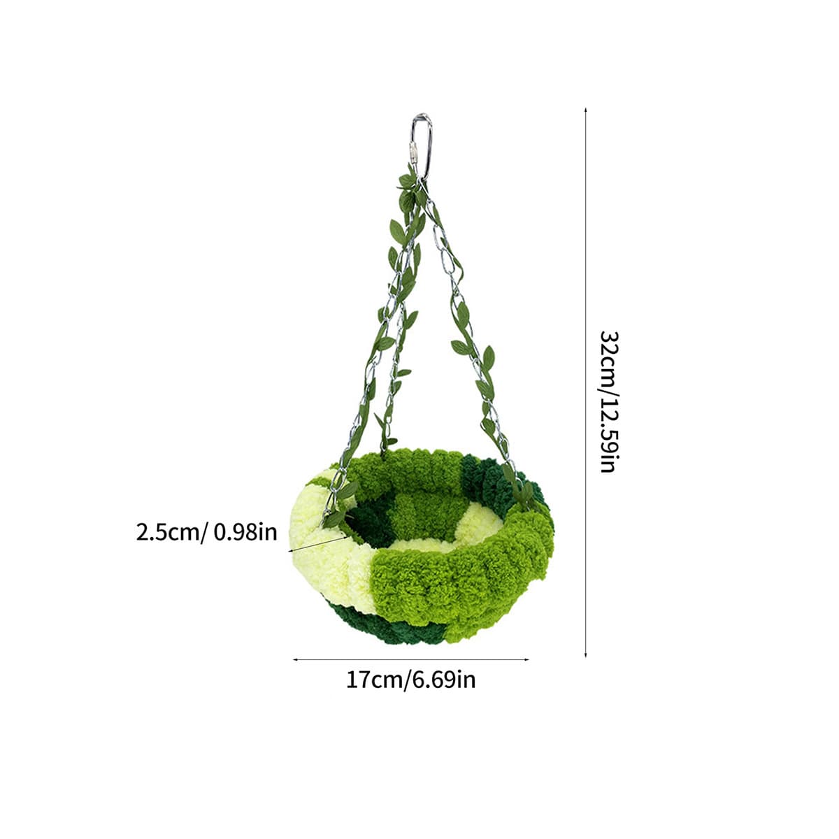 Hanging bird nest-large hanging nest, deep forest green-1