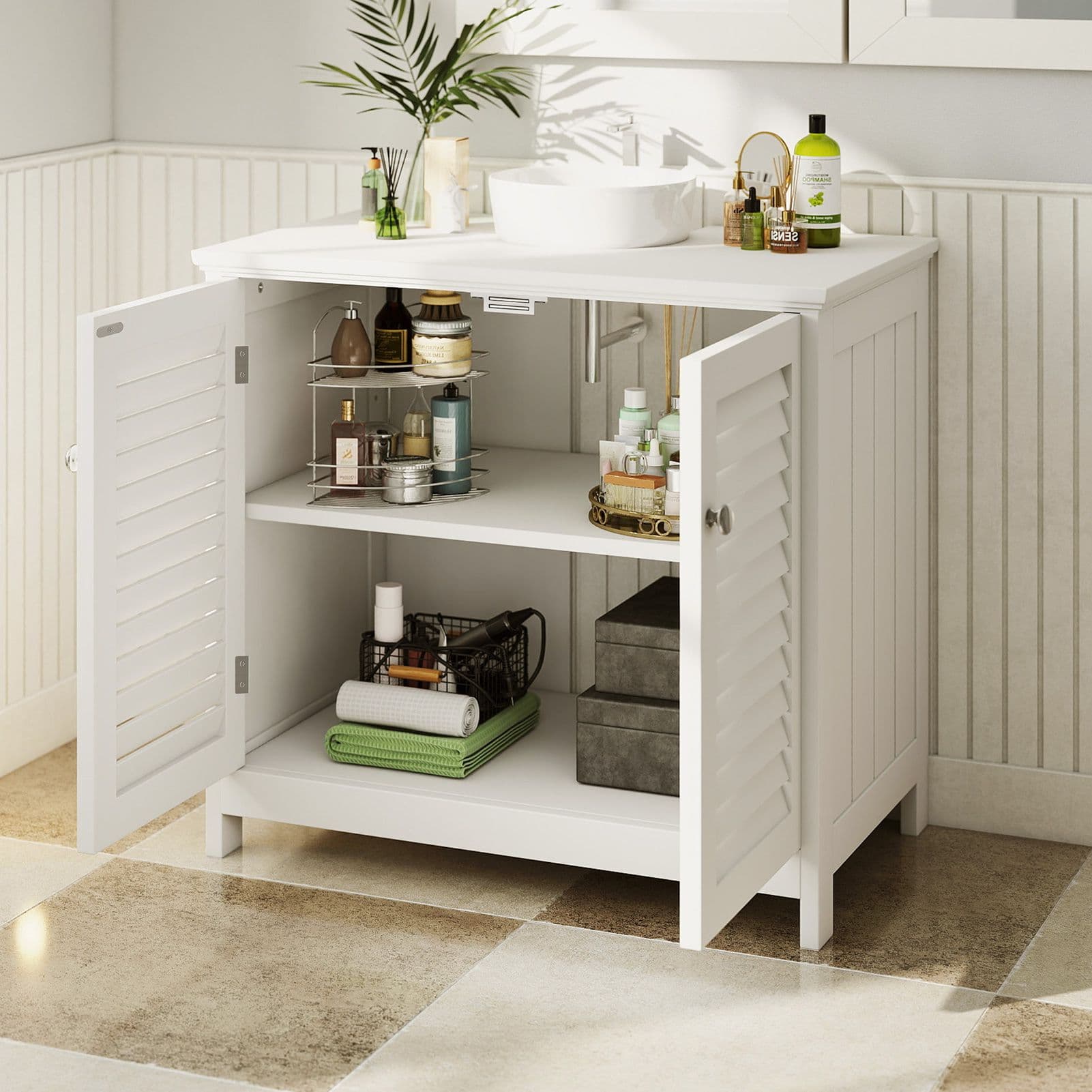 Wall Mounted Sink Plumbing Sink Storage Cabinet With 2 Doors And Shelf Wooden Modern Wall Mounted Drainage Under Sink Bathroom Cabinet For Home