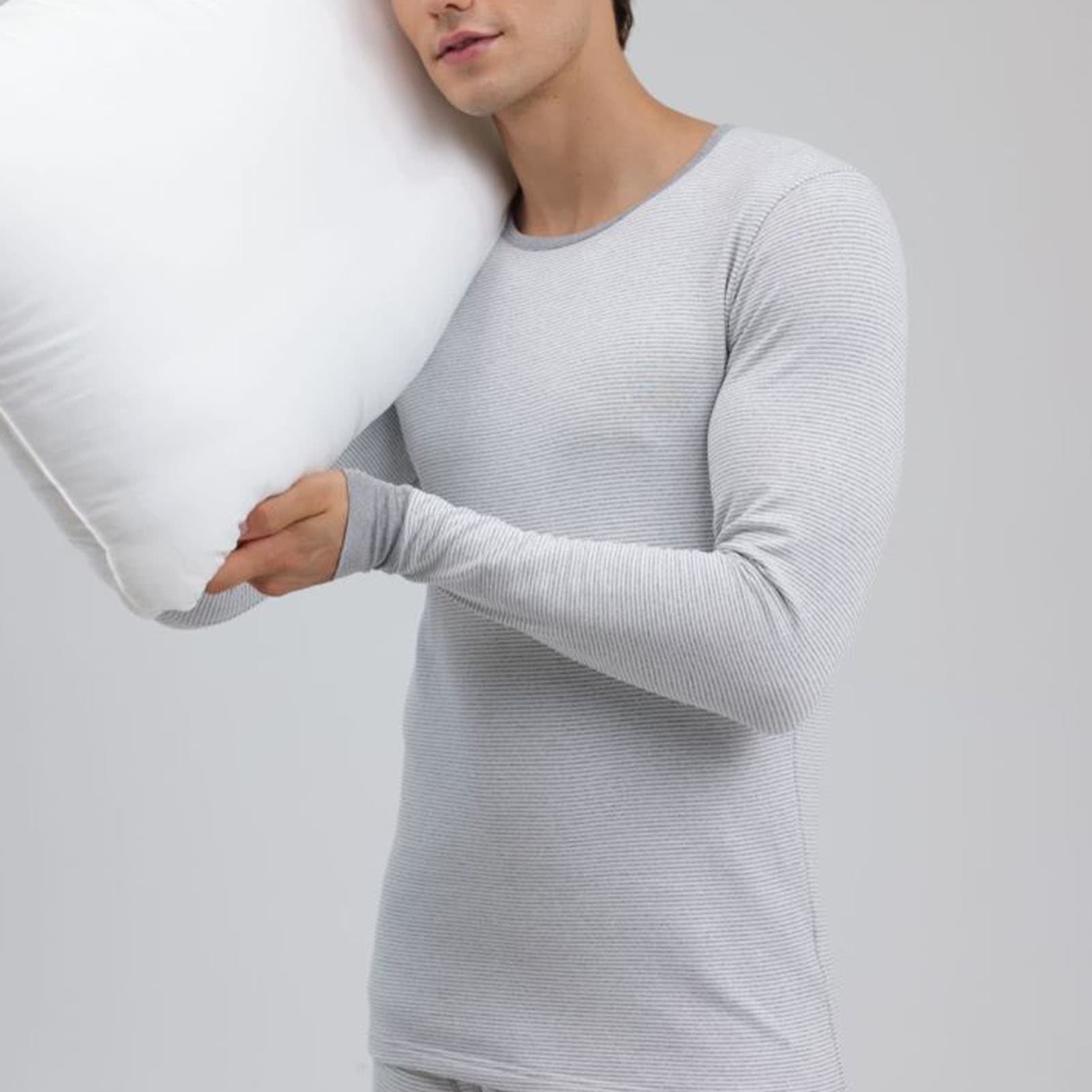 1 Set Men Thermal Underwear Set Knit Slim Fit Stylish Warm Winter Base Layer Cold Weather Clothing XXXL Size