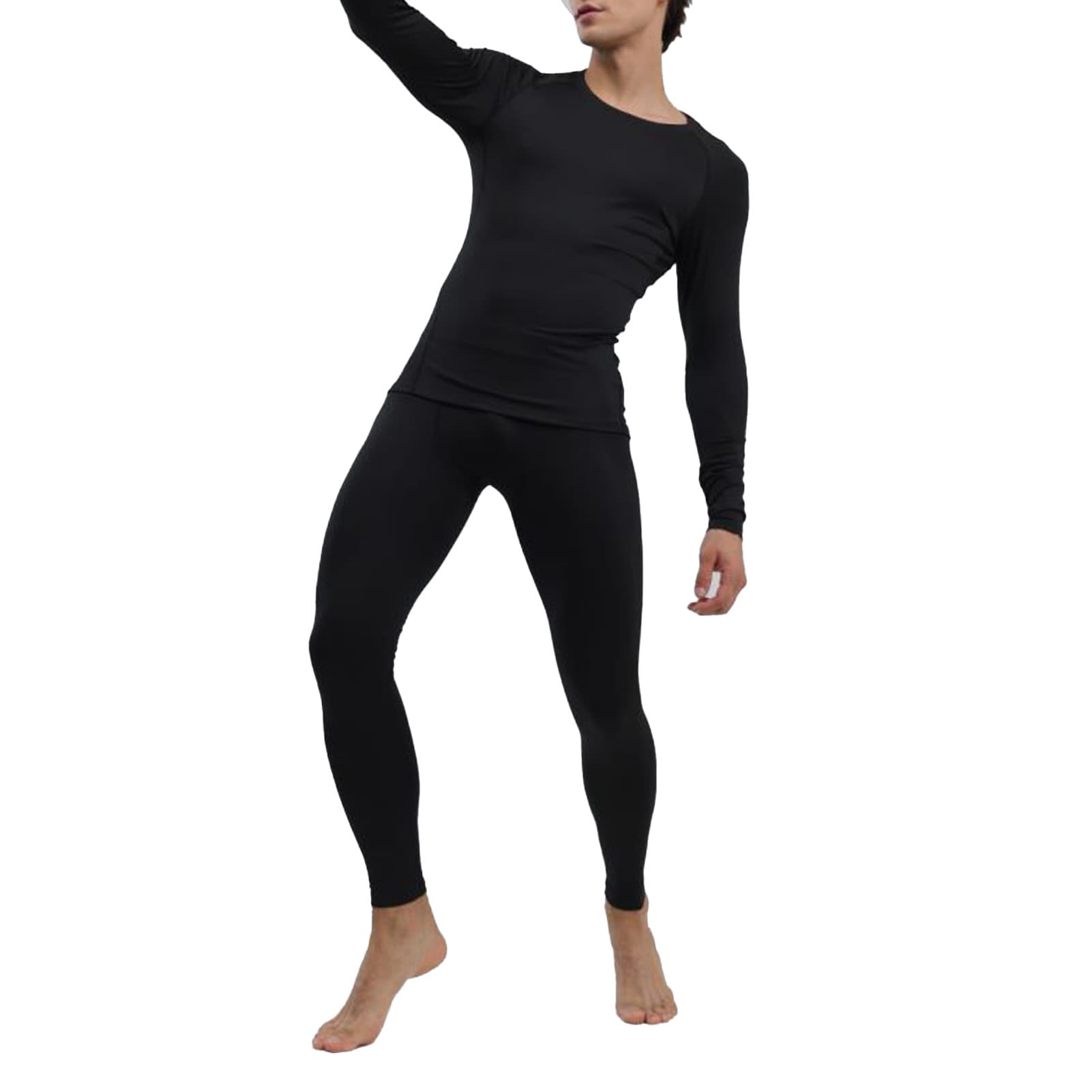 Men's Thermal Underwear Black Stylish Soft Close Fitting Men Cold Weather Top Bottom Set Base Layer For Autumn Winter XXXL
