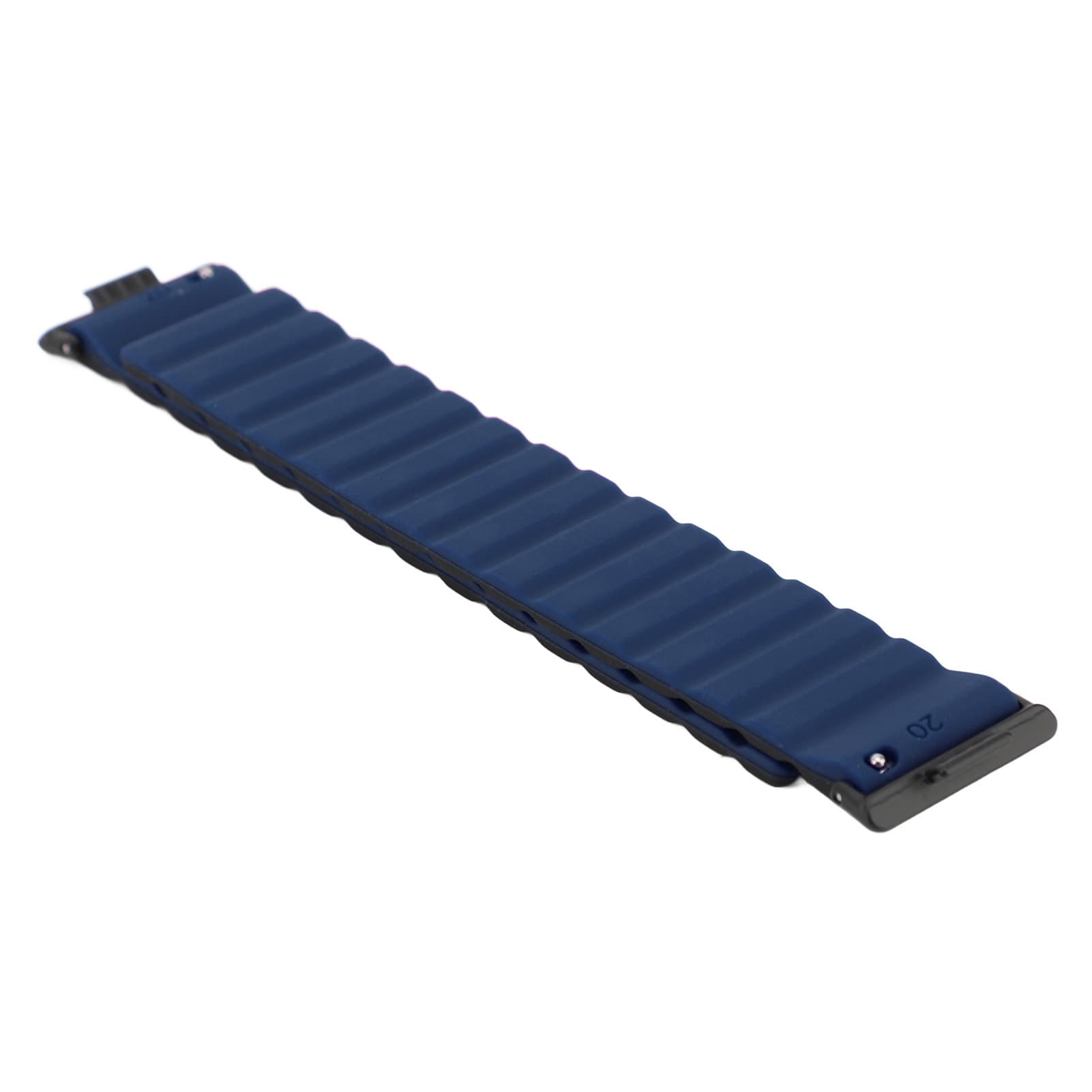 2pcs Strong Magnet Link Wristband Adjustable Soft Silicone Quick Release Magnetic Watch Sport Band Compatible For Watch Fit 3 Dark Blue