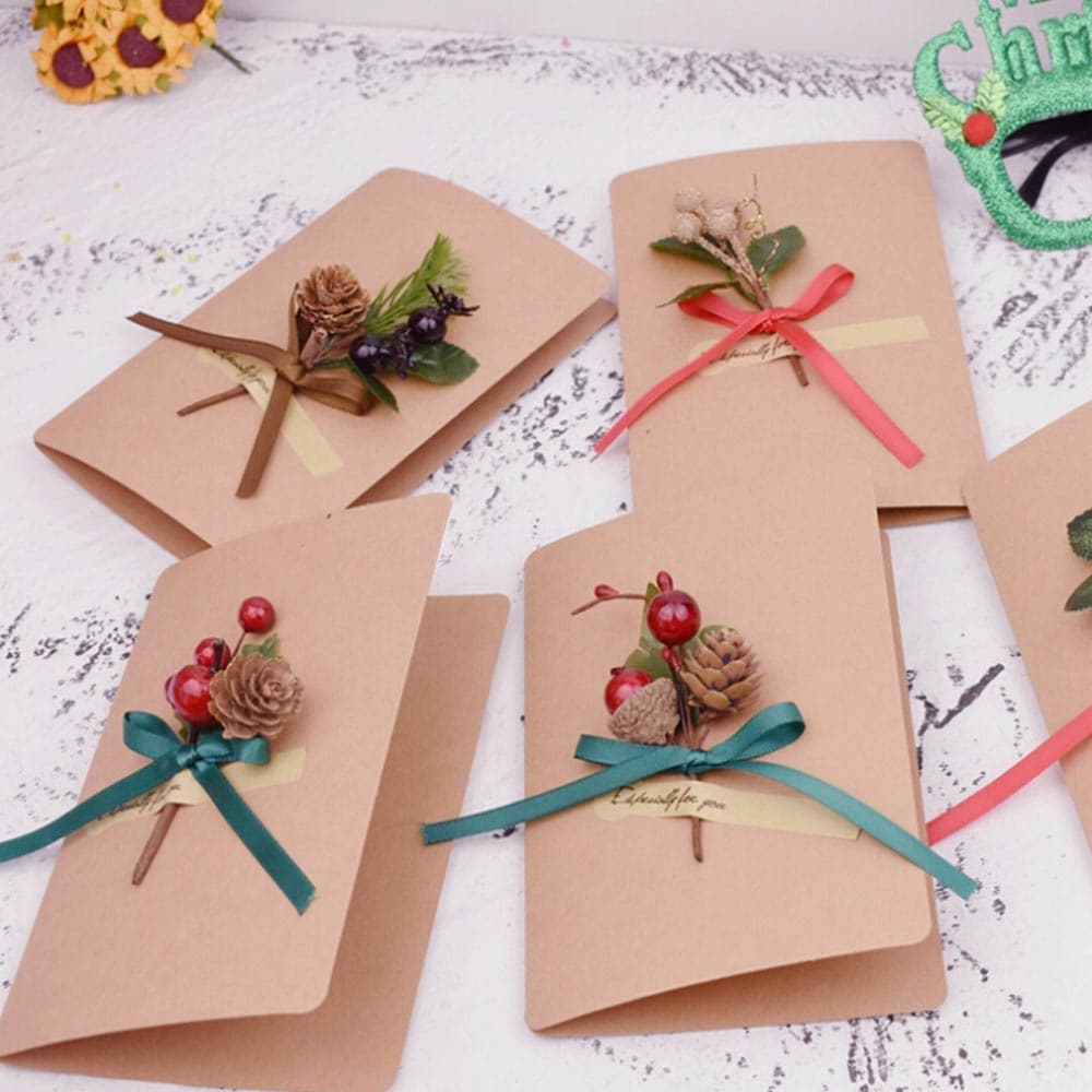 Red Berries Pine Cones Cute Artificial Pine Branches For Birthday Party Holiday Decoration