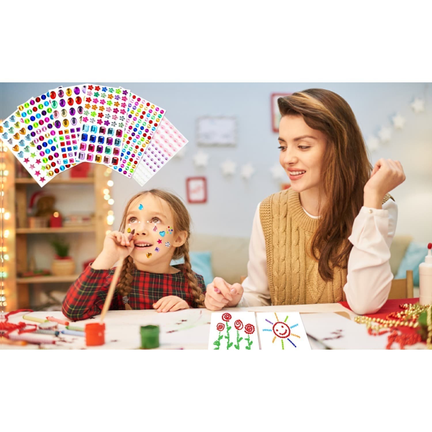 Self-Adhesive Rhinestones, 1782 Pieces; Self-Adhesive Acrylic Rhinestones, Assorted Colors; Self-Adhesive Jewelry Stones, Various Shapes; Crystal Gemstones For Sticking On