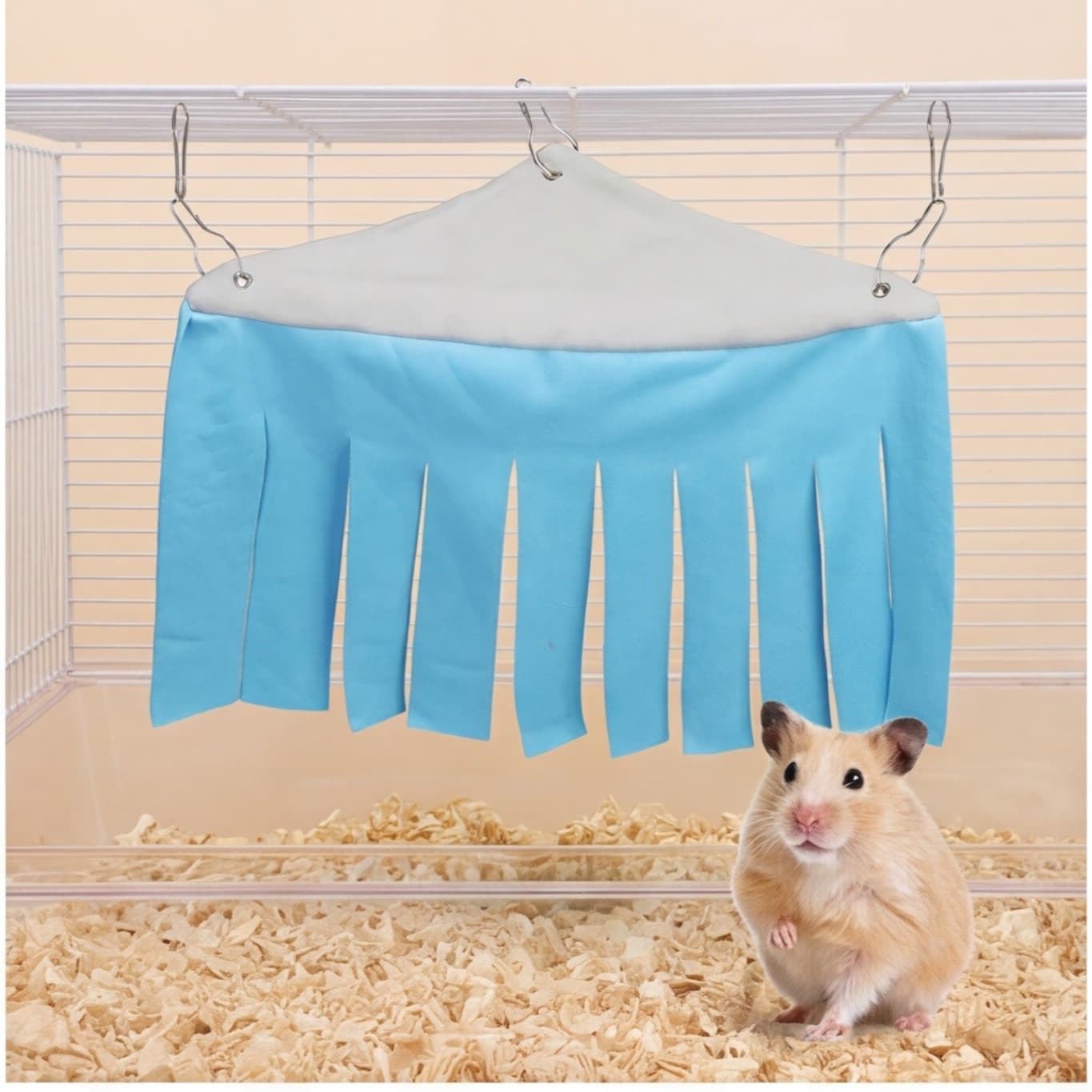 Blue Hamster Tent Hammock For Small Animals, Cozy Sleeping Den For Hamsters And Mice, Soft Hanging Accessories For Rodent Cages—Party Accessory Set