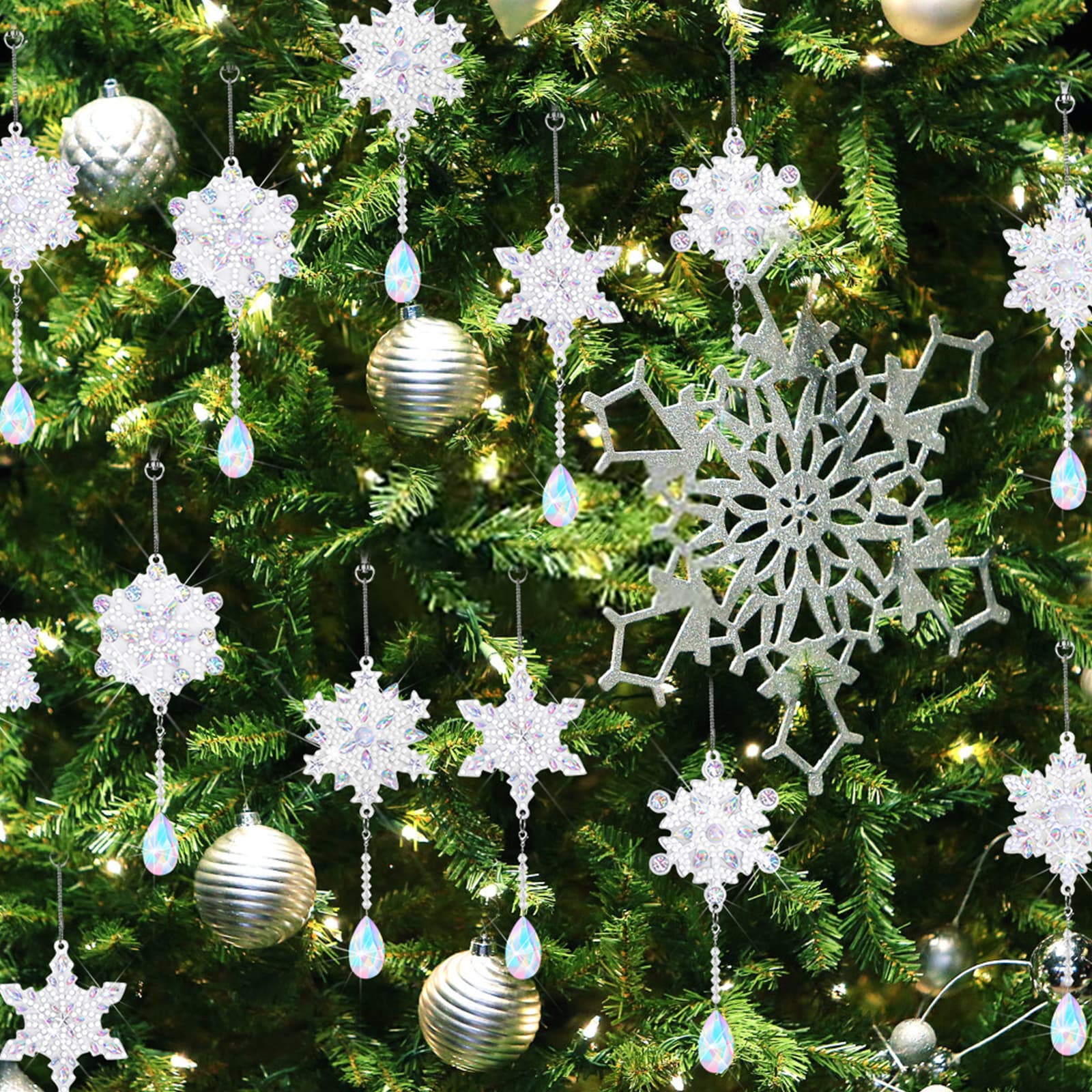 Party Decorations & Accessories - Diamond Painting Christmas Set - 6 DIY Handmade Keychains With Chain And Pendant