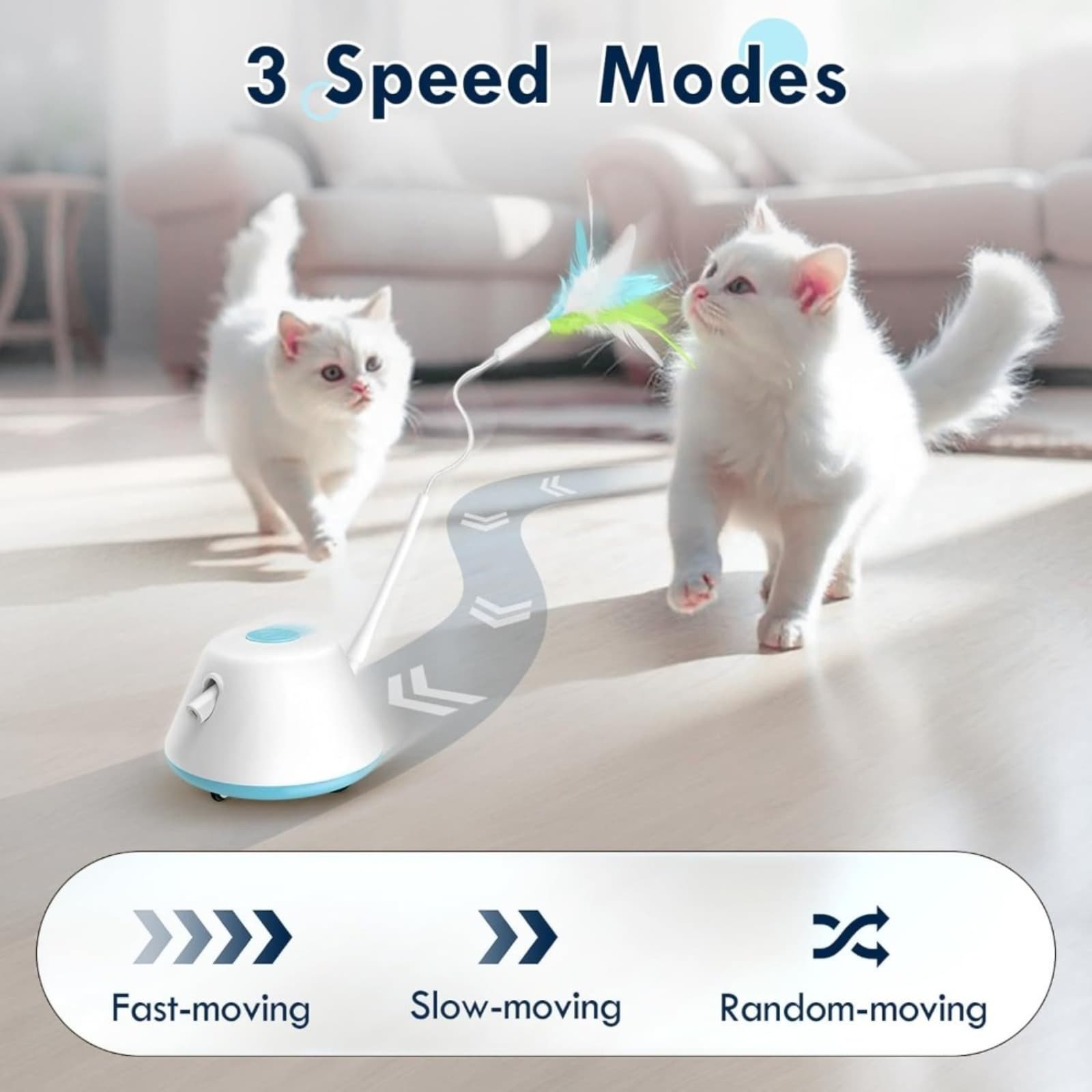 Cat Toy With 3 Replacement Feather Tufts, Interactive Toy For Exercise And Hunting Games—Party Accessory Set
