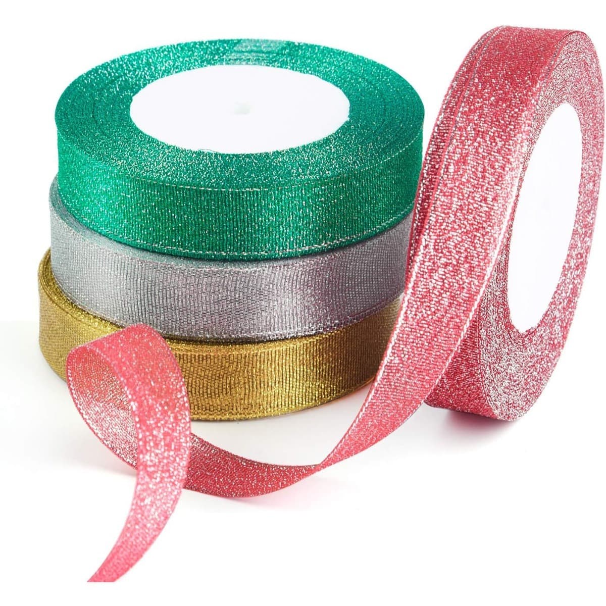 Christmas Gift Ribbon Set, 4 Festive Gift Ribbons, Decorative Christmas Ribbons For Gifts And Party Decorations Set