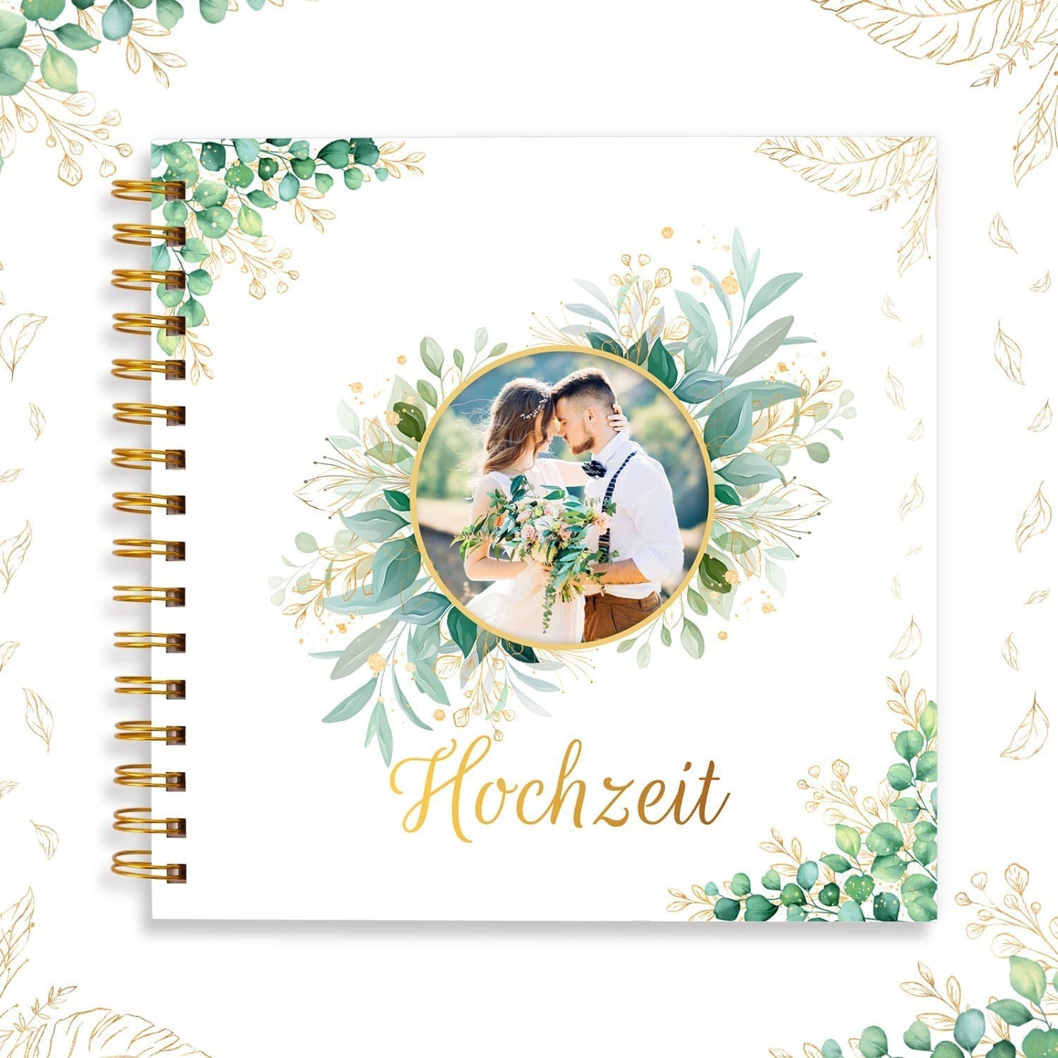 Wedding Guest Book, Eucalyptus Wedding Book, Wedding Keepsake Book, Photo Book, Wedding Decor, Wedding Album, Wedding Gift For The Bride And Groom, Women, Men, 60 Pages