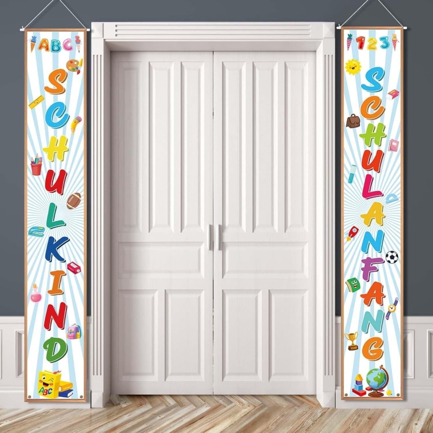 First Day Of School Door Banner “Best Wishes For The Start Of School” Banner 180x30cm School Orientation Welcome Porch Sign Schoolchild Back-to-School Decor For The First Day Of School White
