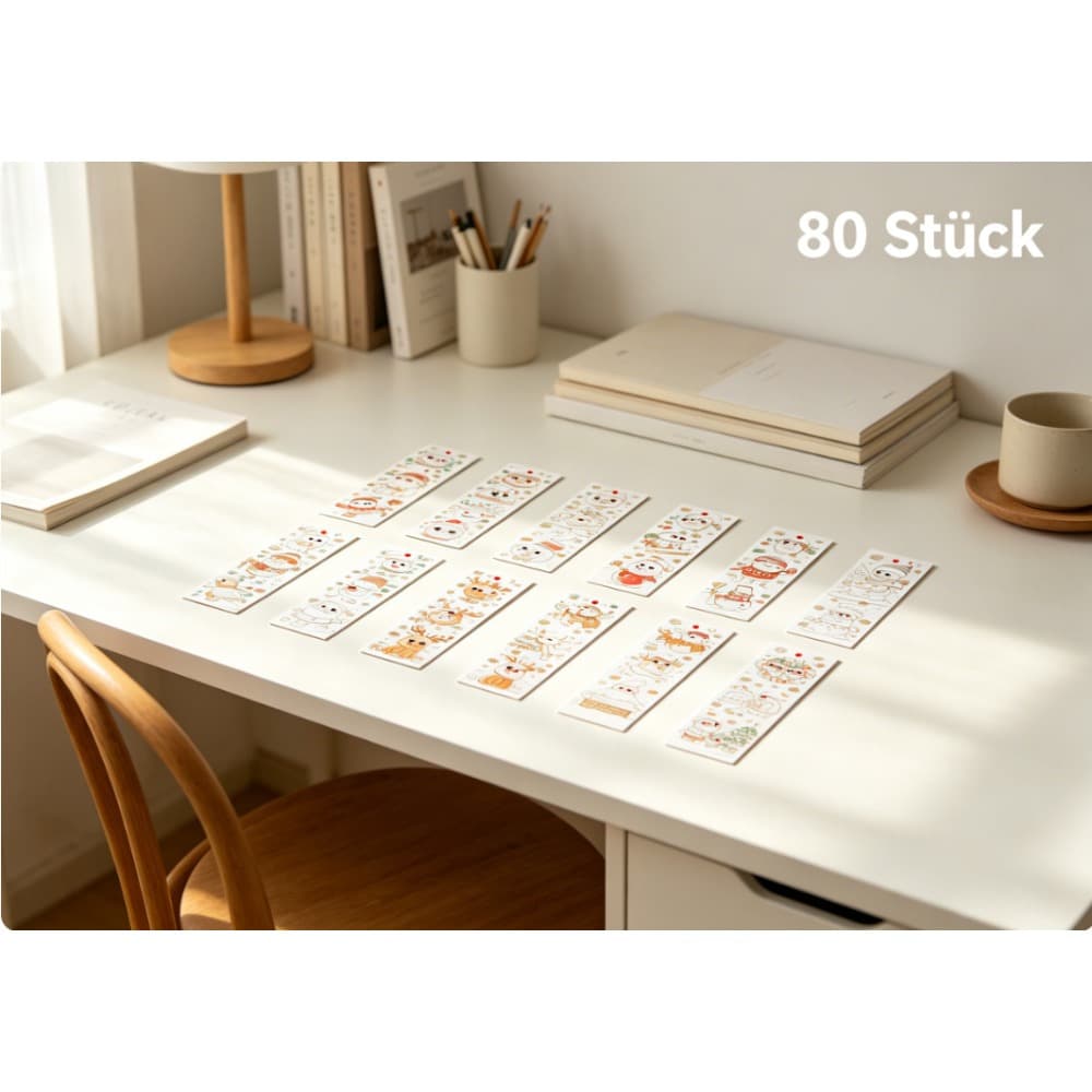 102-Piece Craft Kit For Christmas Bookmarks, With Brushes, String, And 80 Bookmarks To Decorate—Party Supplies Set
